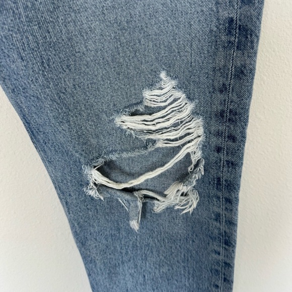 Agolde Ripped High Wasted Blue Distressed buttoned Jeans size 25 - Picture 5 of 13